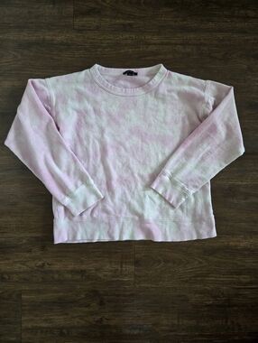 J. Crew Women's Light Pink Tie-Dye Crewneck Sweatshirt 100% Cotton